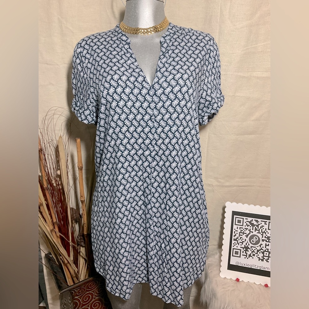 H&M Women Dress, leave print, Sz: 10